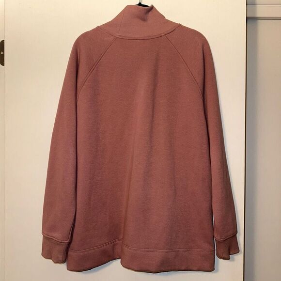 Athleta Women’s Turtleneck Mauve Pink Zipper Detail Sweatshirt Size Medium - Picture 7 of 13